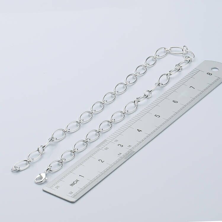 high quality Fine 925 Stamp Silver color necklace bracelet set for women men chain Circle fashion Silver jewelry 18inches