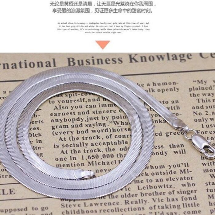 925 Stamp Silver color 4MM chain Necklace for Women Luxury Couple Fine Jewelry Blade Chain wedding gift choker Clavicle