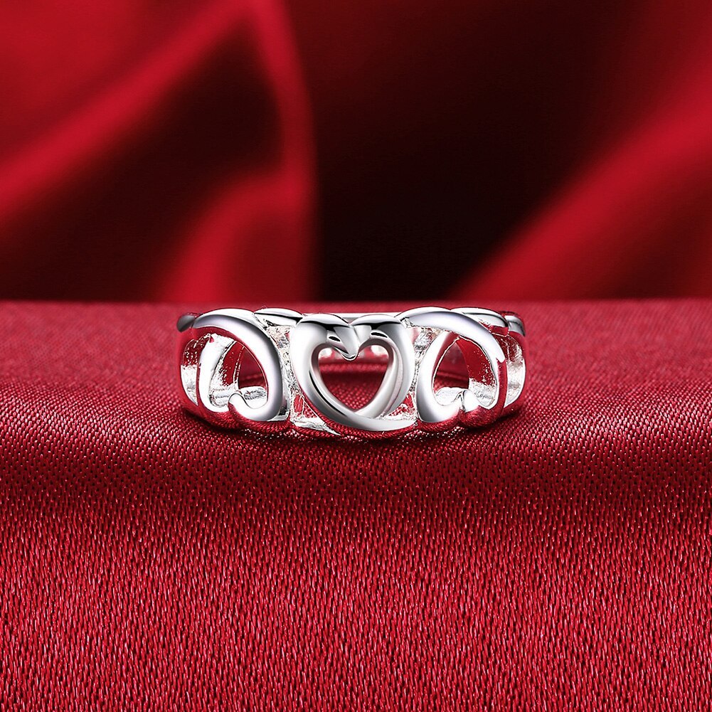 Factory direct Silver Jewelry heart Rings for Women Men Size 7 8 9 Fashion Wedding Jewelry Holiday gifts