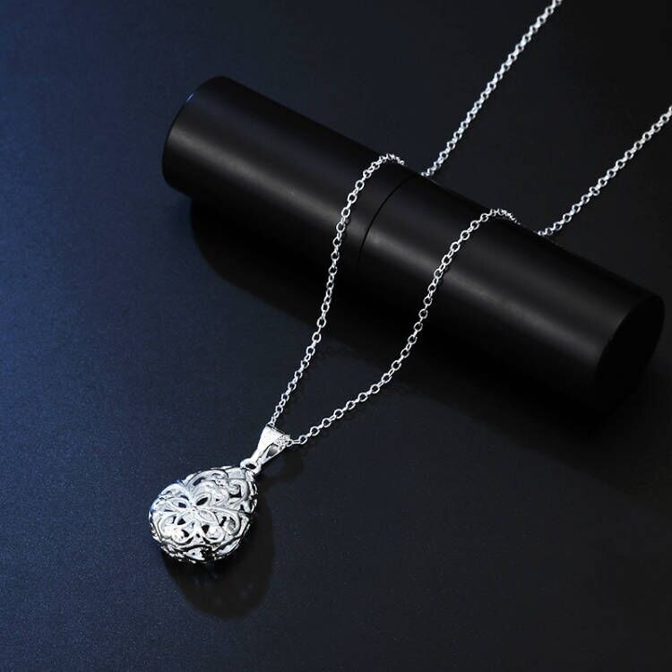 New 925 Stamp Silver Original designer Hollow water drop pendant necklace for women jewelry Luxury fashion party wedding gift