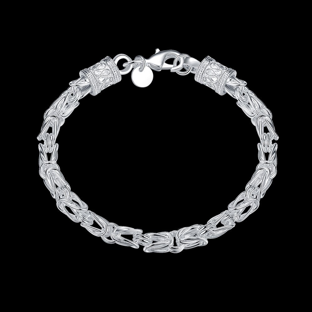 Hot charm 925 Stamp Silver color Bracelet for woman man 8 inches chain Wedding party Christmas Gifts fashion Jewelry