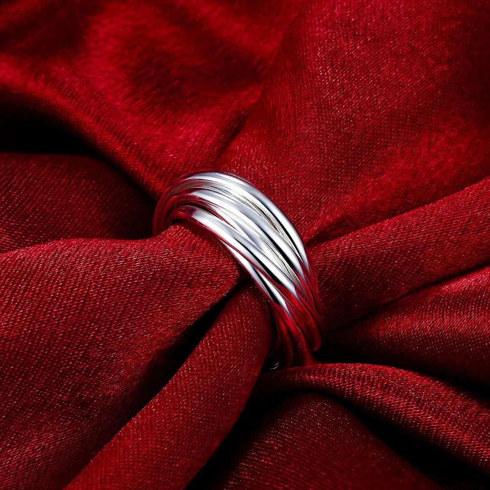 Charm 925 Stamp Silver color Nine Circles Rings For Women Fashion Folk-Custom Wedding Engagement Party Gifts lady fine Jewelry