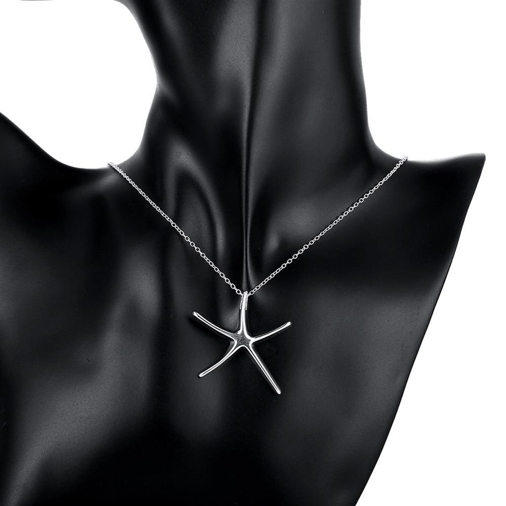 Special offer 925 Stamp Silver color Starfish Pendant Necklace For Women Christmas gift high quality Fashion party Jewelry