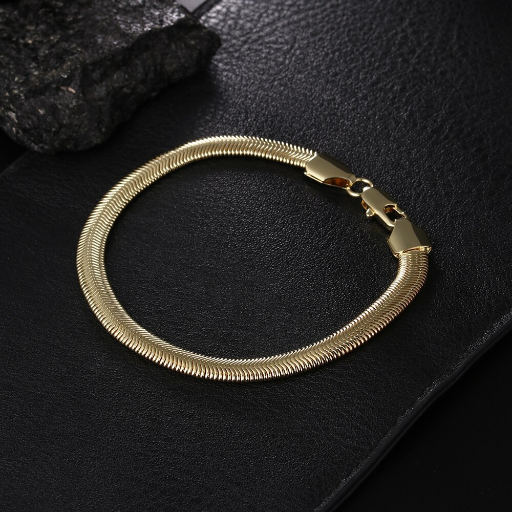 Factory direct New 18K gold 925 Stamp Silver color Bracelets for Women men 6MM soft snake bone Chain Fashion Wedding Jewelry