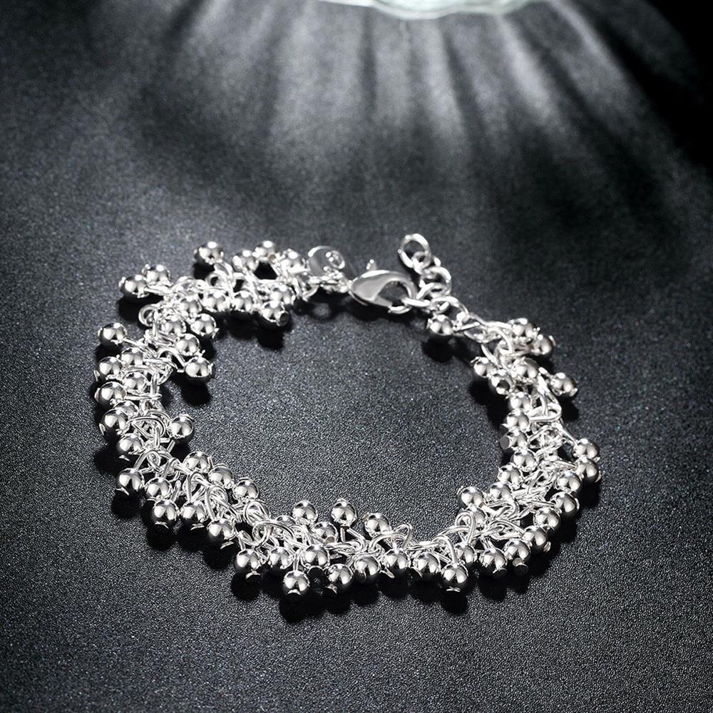 hot charm 925 Stamp Silver color Bracelets for women man grape bead chain lady Wedding party Christmas Gifts fashion Jewelry