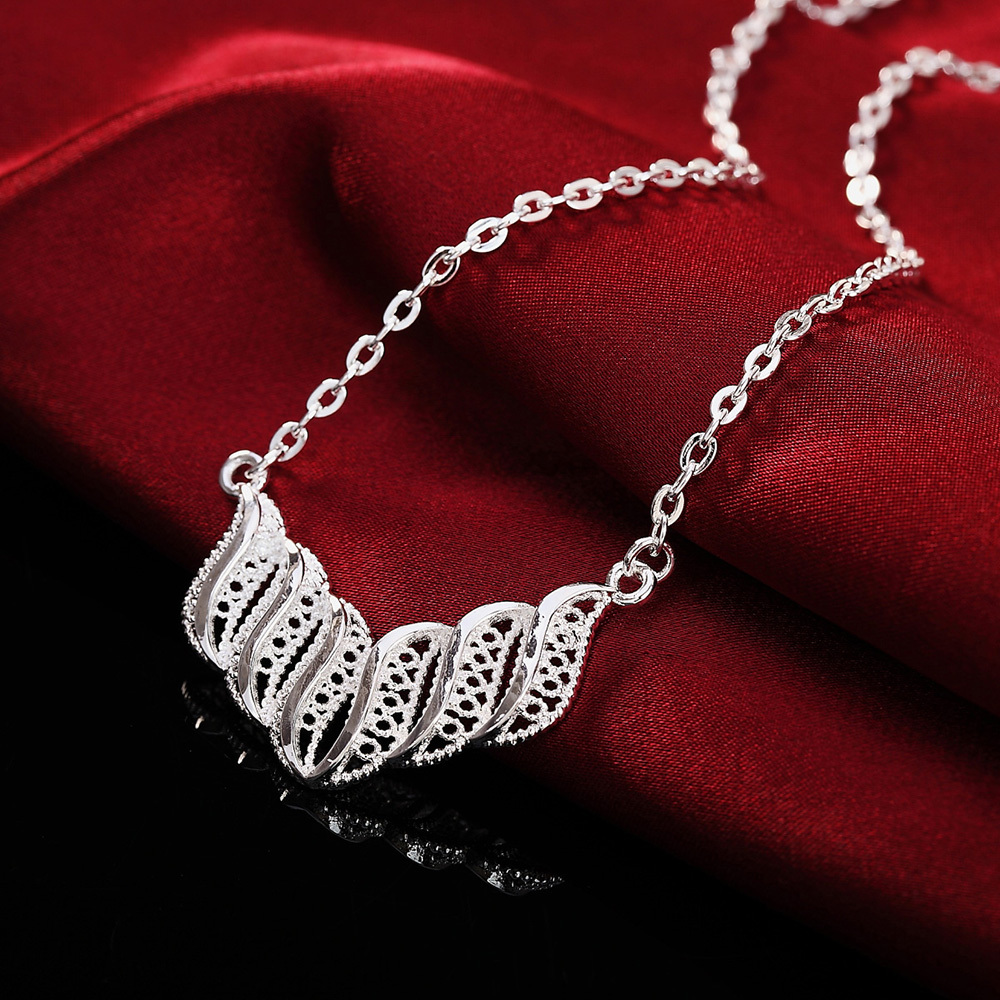 Christmas gifts 925 Stamp Silver color fine retro leaves necklace earrings luxury Jewelry sets for women fashion wedding party