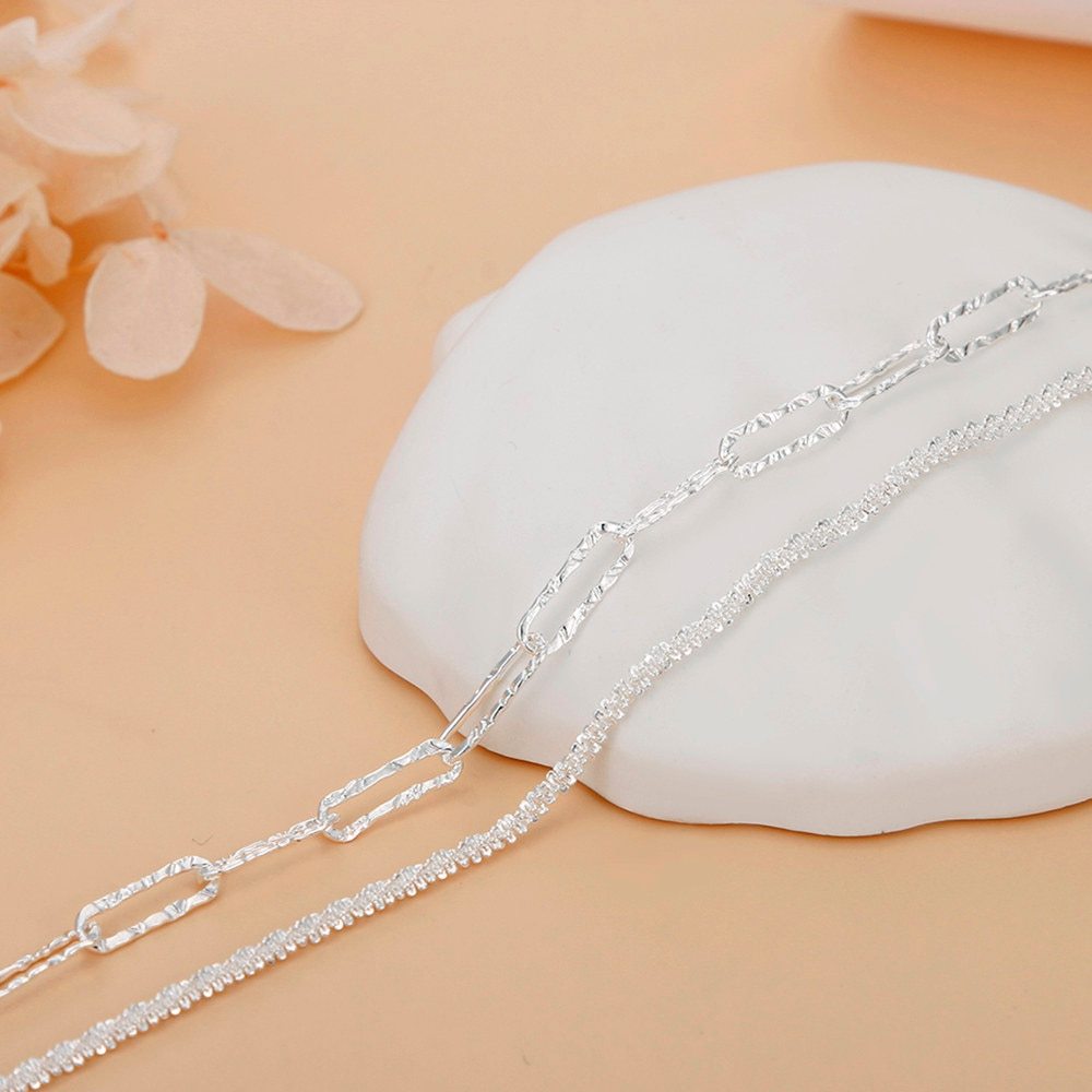 Fine 925 Stamp silver elegant double chain bracelets for women fashion original party wedding Accessories Jewelry holiday gifts