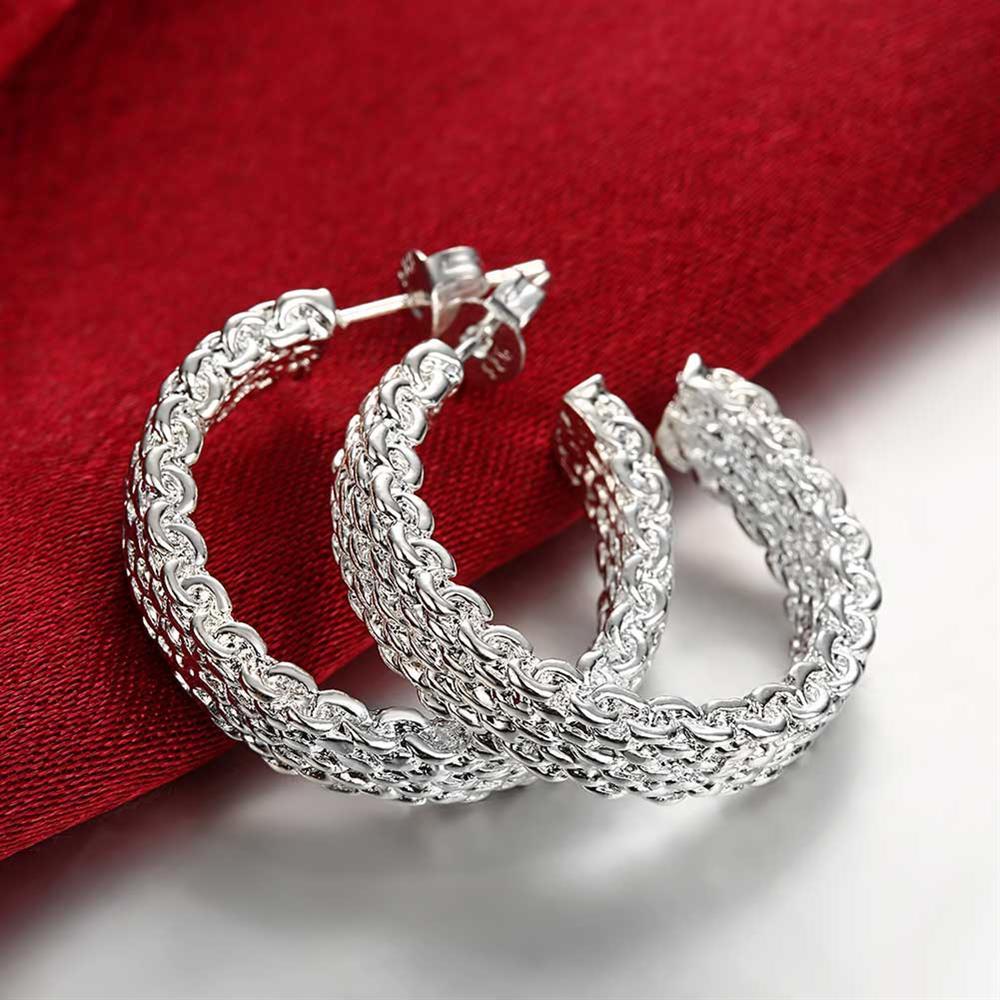 Hot charm 925 Stamp Silver color Earrings for Women Retro style Creativity Ear studs Christmas Gifts Street all-match Jewelry