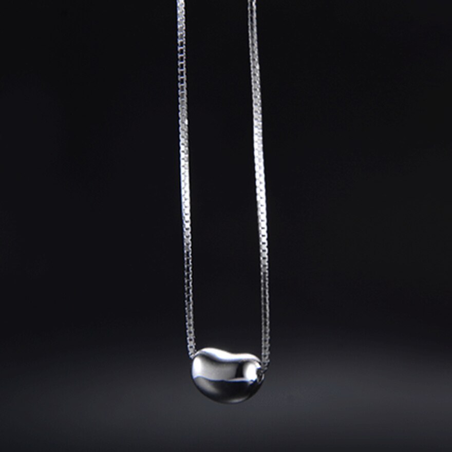 Hot 925 Stamp Silver color Elegant Acacia beans pendant Necklace Women 18 inches Fashion party girl Jewelry Valentine's Day Gift