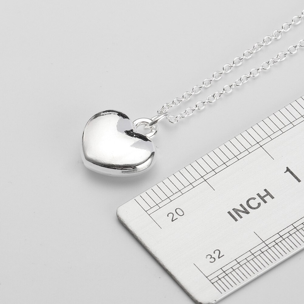 Original designer 925 Stamp Silver Solid charms heart Necklace For Women Fashion party wedding accessories Jewelry fine gifts