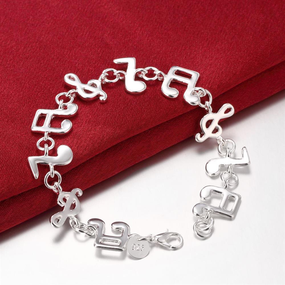 Factory direct fashion 925 Stamp Silver color Bracelet for woman Music notation chain fine Luxury jewelry Wedding party gifts
