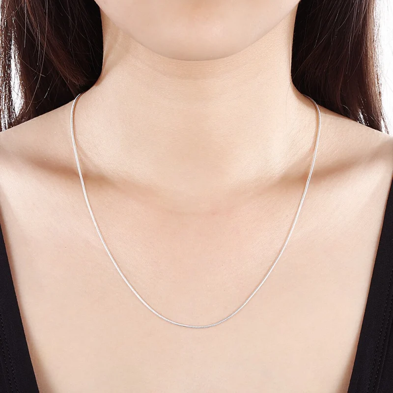30PCS/lot Special offer 925 Stamp Silver color fine 1MM Snake chains necklaces for women men Fashion party wedding jewelry set