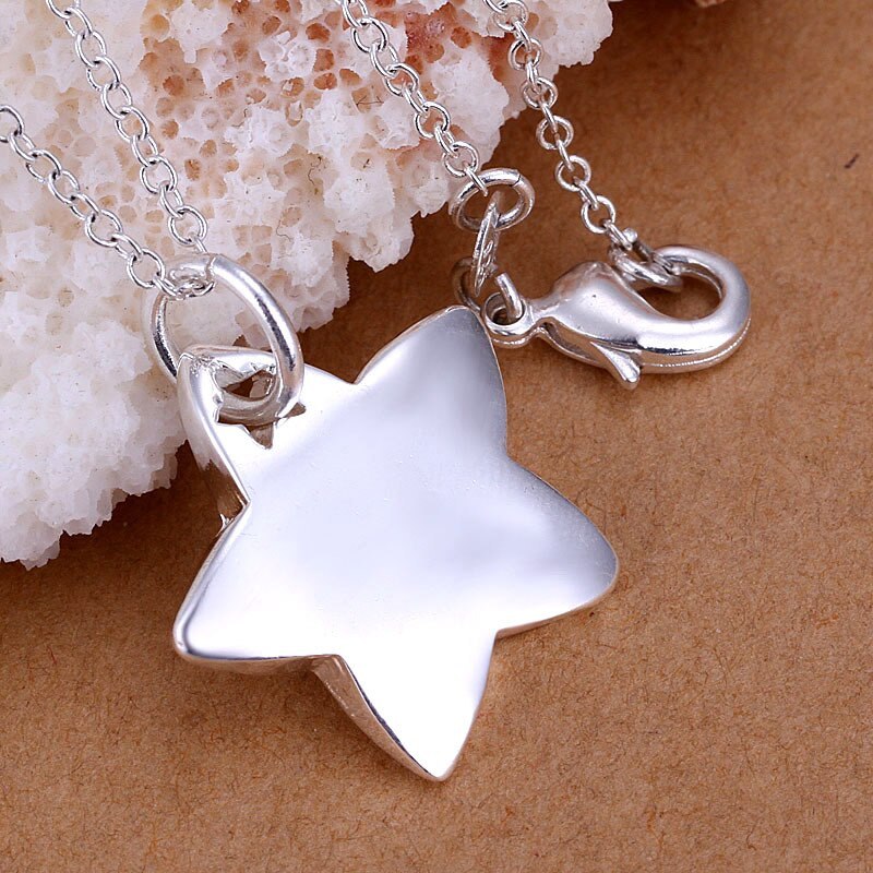 New Popular brands 925 Stamp Silver color Pretty star pendant Necklace For Women fashion Wedding party designer Jewelry gifts