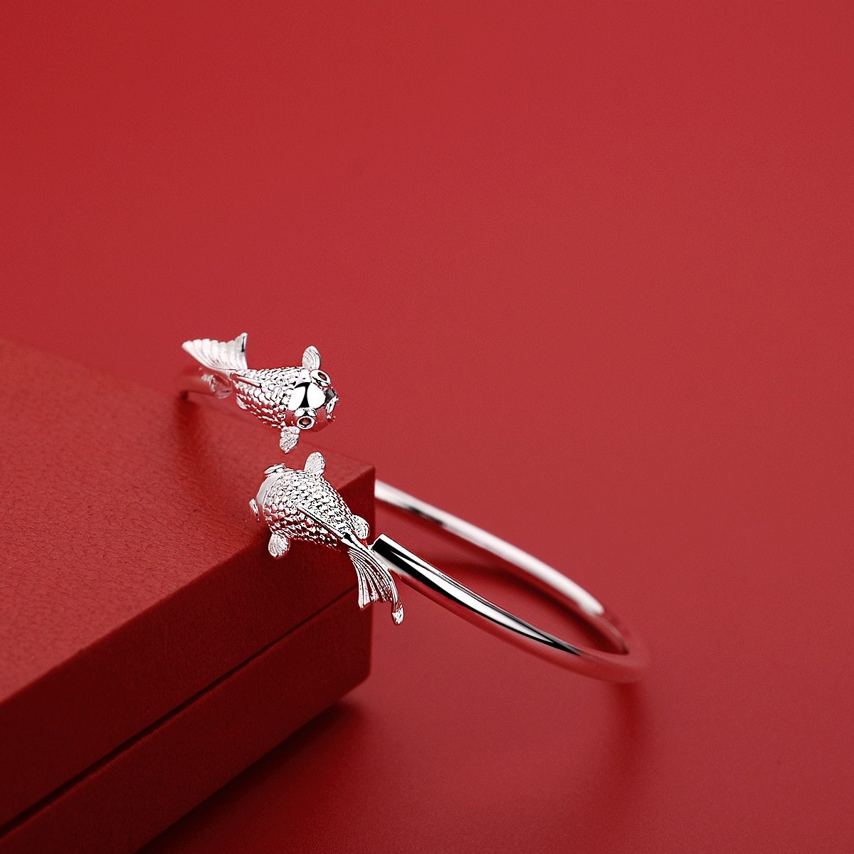 High quality 925 Stamp Silver color Original goldfish bracelets Bangles for women fashion Luxury party wedding jewelry fine gift