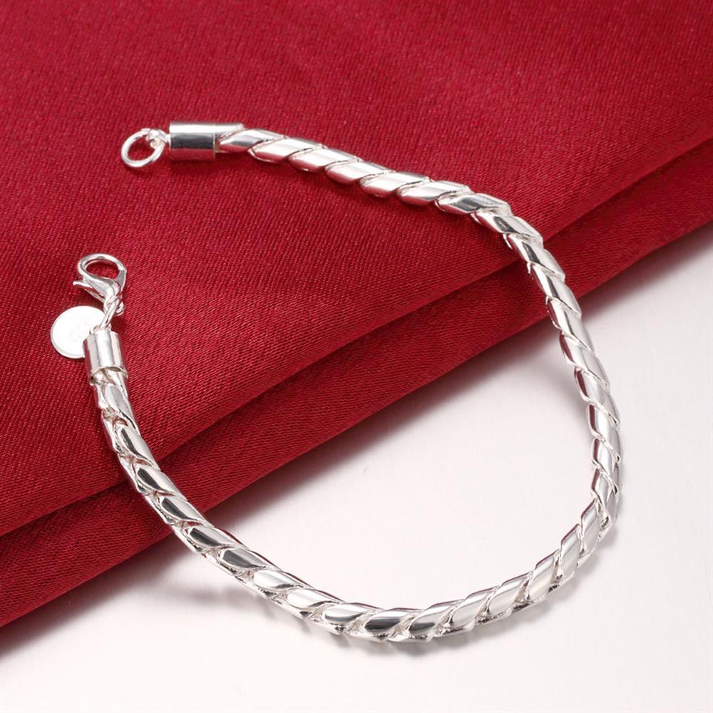 Special offer Fashion 925 Stamp Silver color Bracelet for men's woman 4MM Twisted rope chain fine jewelry Wedding party gifts