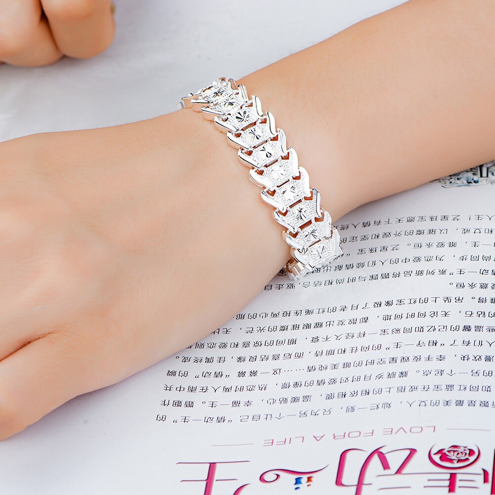 Factory direct fashion 925 Stamp Silver color Bracelet for men woman elegant 12MM chain fine Luxury jewelry Wedding party gifts
