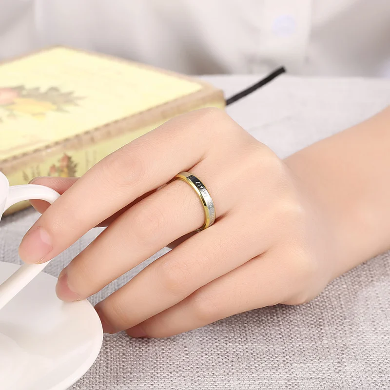 Special offer Fine Jewelry 18K gold plated heart Couple Rings for Women Men Size 6 7 8 9 10 engagement Wedding party lady gifts