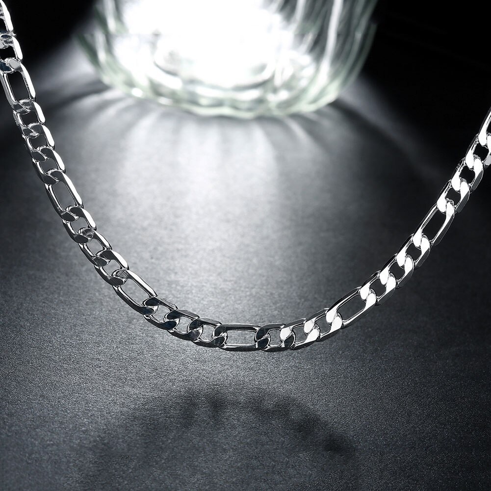 Hot sale 925 Stamp Silver color Necklace for woman men's Jewelry classic 6MM chain 20 inches fashion fine Christmas gifts party