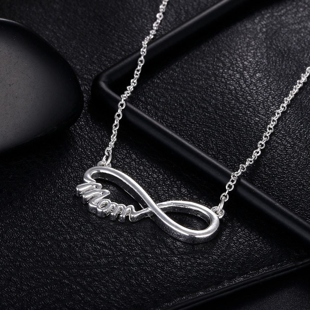 Hot new 925 Stamp Silver color Necklace 18 inches Elegant MOM Pendant For Women charm party Fashion Jewelry Mother's day Gifts