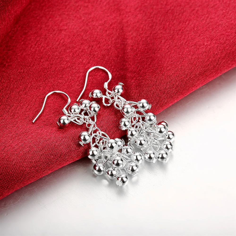Hot fashion 925 Stamp Silver color fine Grape beads pendant Jewelry set earrings necklaces for women wedding party gifts