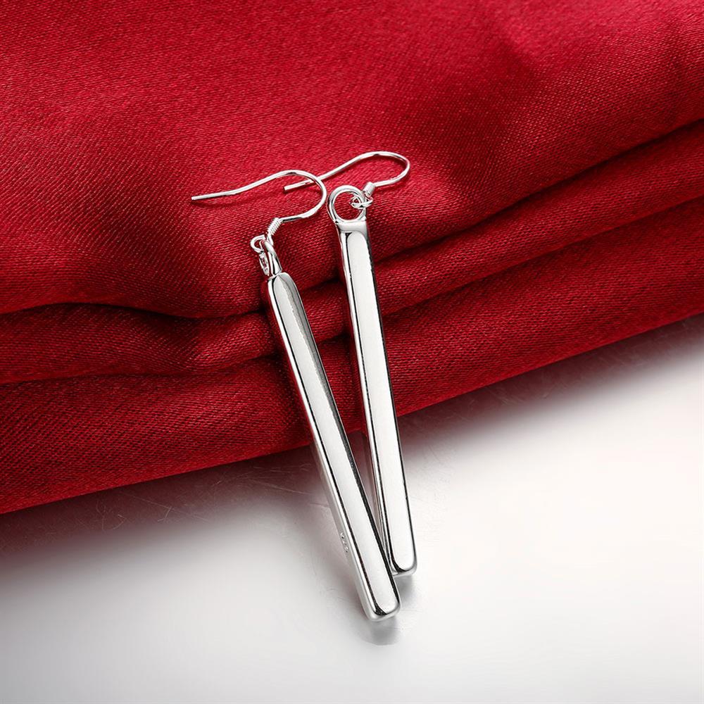 925 Stamp Silver color EarringS High Quality Fashion Woman Jewelry long geometry earrings Christmas Gifts drop earrings