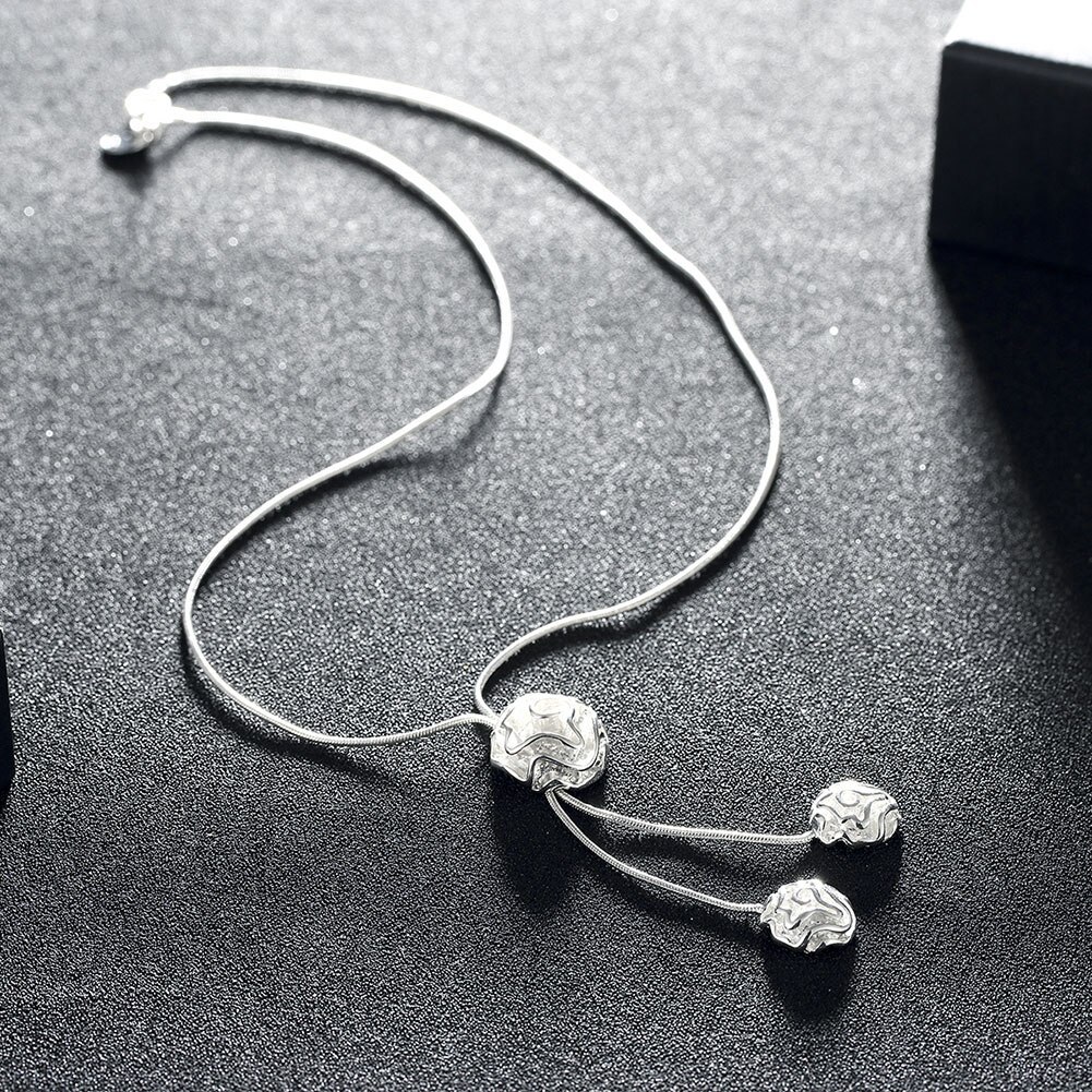 Charm Rose flower 925 Stamp Silver color necklace bracelet earrings Jewelry set for women elegant gril Party wedding gift