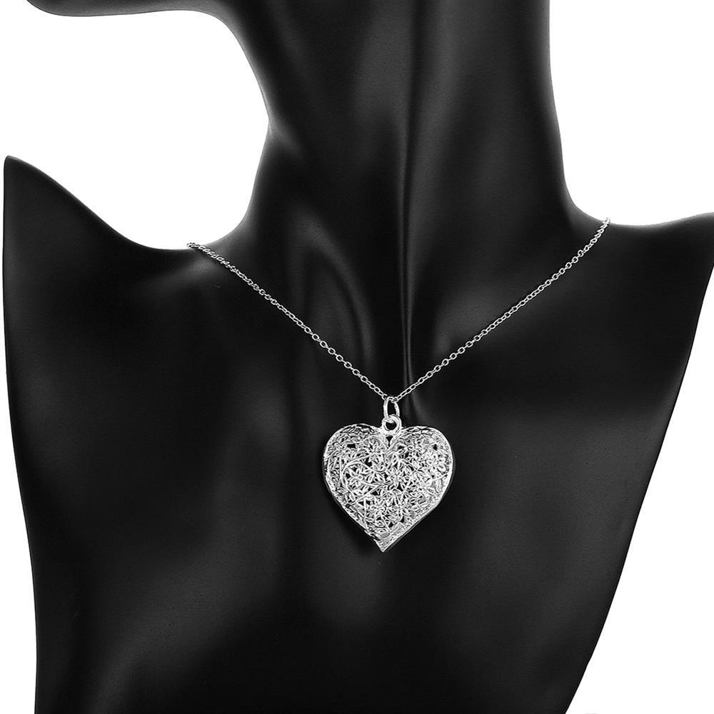 Fine 925 Stamp Silver color Leaf pattern Pendant Necklace For Women 18 inches Christmas gifts lady party wedding fashion Jewelry
