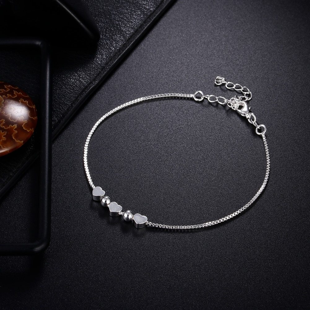 Special offer fashion 925 Stamp Silver color Bracelet for woman Simple heart box chain fine jewelry Wedding party lady gifts