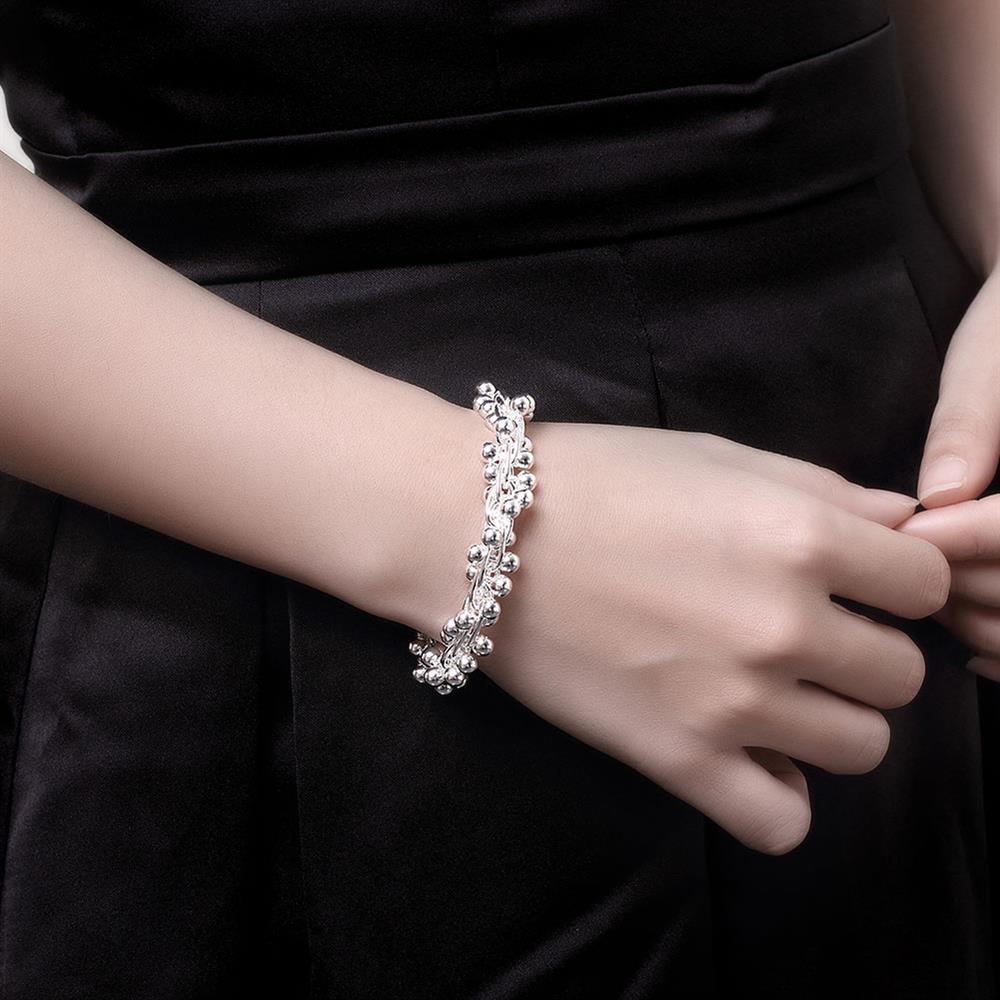 925 Stamp Silver color fine Grape beads pendant Jewelry set earrings bracelet rings necklaces for women Fashion wedding Party