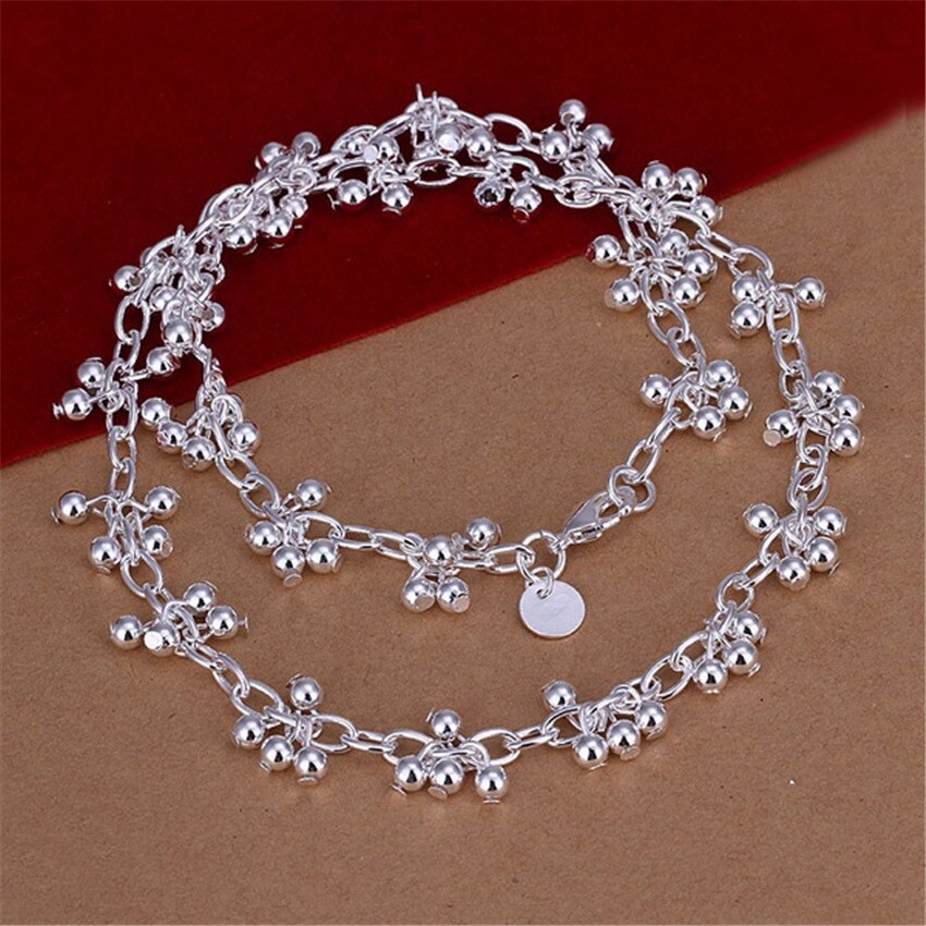Hot fashion 925 Stamp Silver beads chains necklaces for women luxury designer jewelry party wedding accessories Holiday gifts