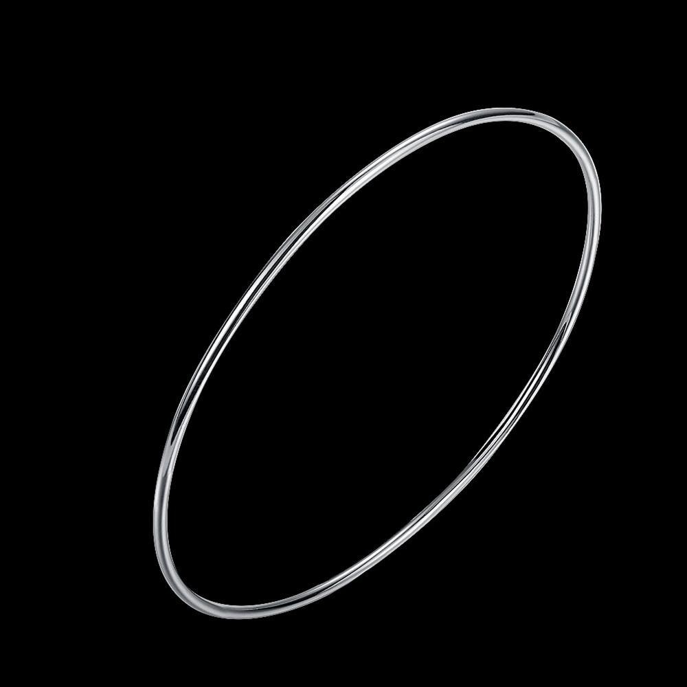 Special offer Hot new 925 Stamp Silver color fine Simple circle bangle for women Fashion Party Jewelry girl student gifts