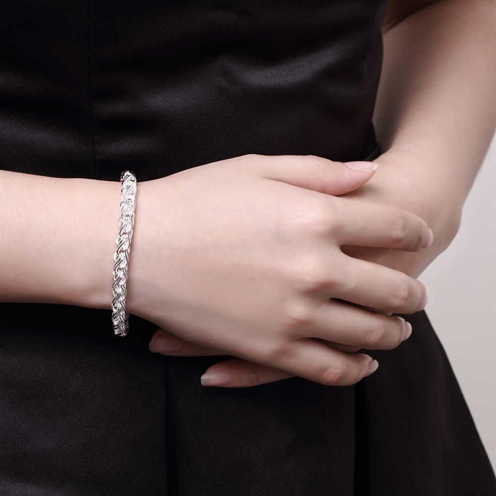 Fashion 925 Stamp Silver color classic 6MM twisted circle chain Bracelet necklace Jewelry sets for women men wedding Party Gifts