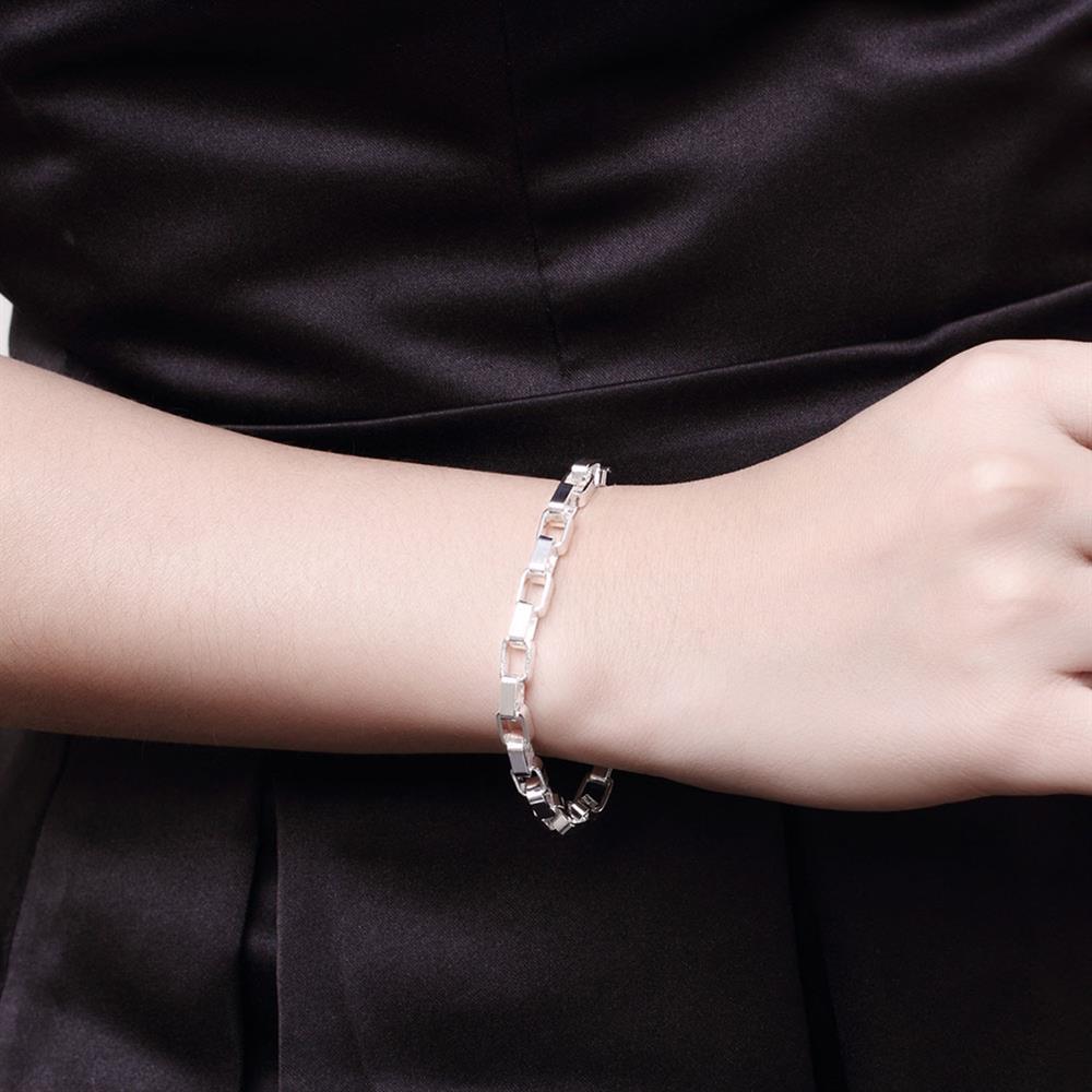 classic men 5MM long box Chain 925 Stamp Silver color Bracelets necklace Jewelry set for women 20 inch Fashion Party Gift