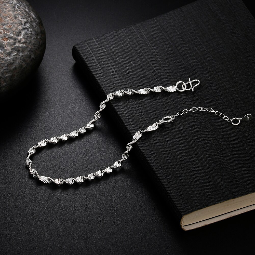 Special offer new 925 Stamp Silver color Geometry Twisted Chain Bracelet for Women Men Fashion Wedding Fine Jewelry Gift