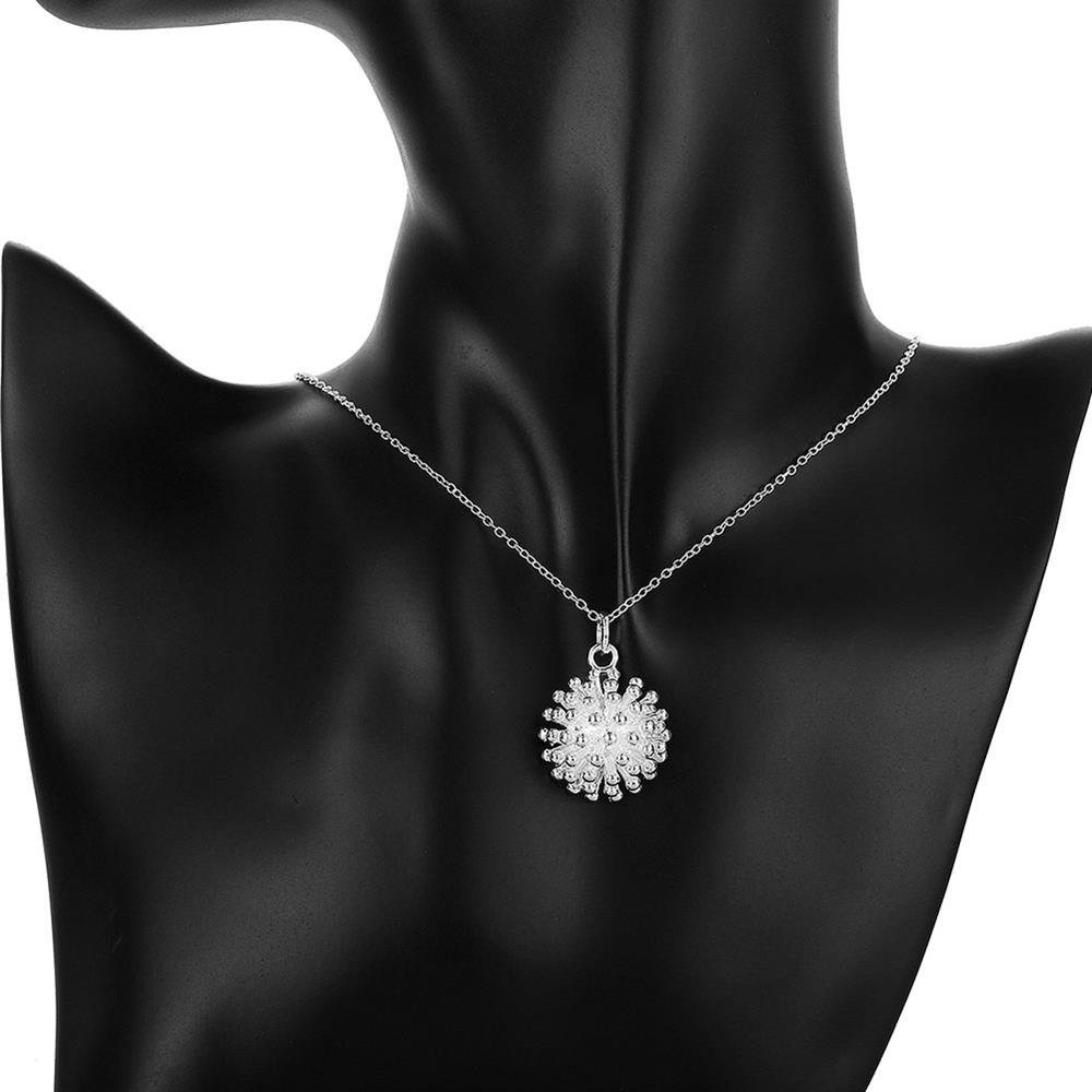 Fashion 925 Stamp Silver color Fireworks Pendant Necklace For Women 18 inch Christmas gift party high quality wedding Jewelry