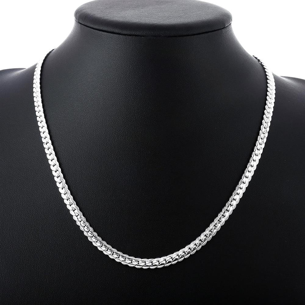 Hot 925 Stamp Silver color 6mm width Chain luxury Fine Necklace For Woman Men 18-24inches Fashion Wedding  party Jewelry