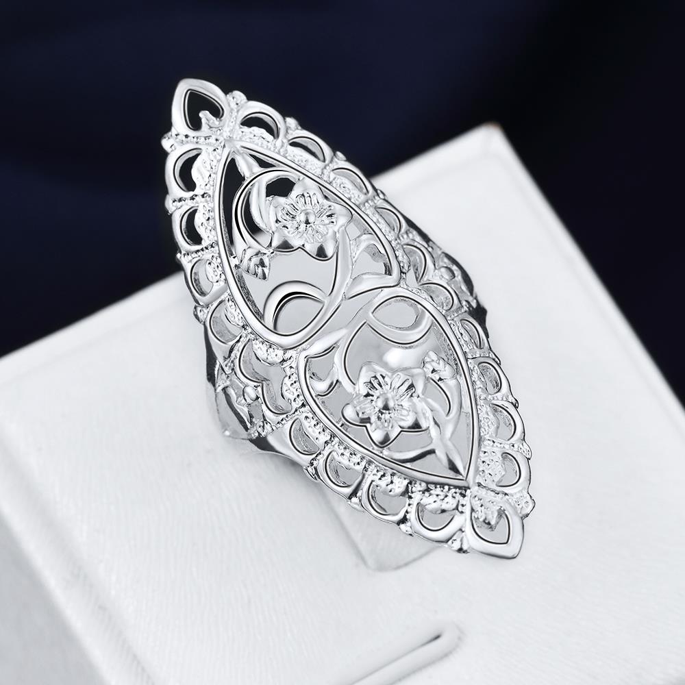 Special offer hot 925 Stamp Silver color Rings For Women fine Retro Hollow wide flower Fashion Party Gifts Charm wedding Jewelry