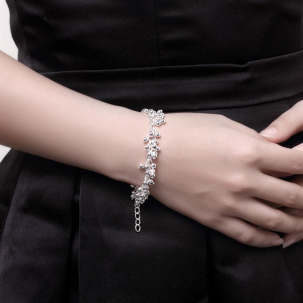 Hot Beautiful Fringe line frosted beads 925 Stamp Silver color Bracelets necklace Jewelry set for women Fashion Party wedding