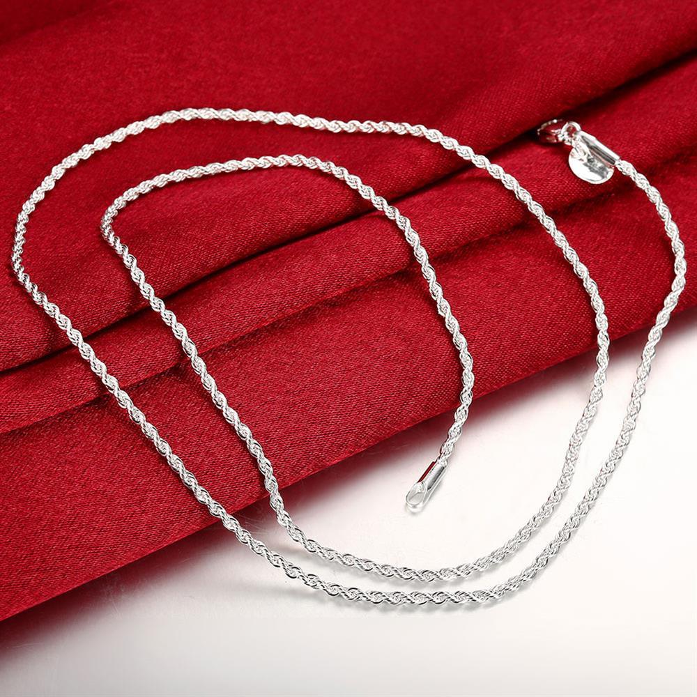 Factory direct hot women Mens 925 Stamp Silver color 2MM Twisted Rope Chain Necklace 16/18/20/22/24 Inch Fashion Jewelry Gift