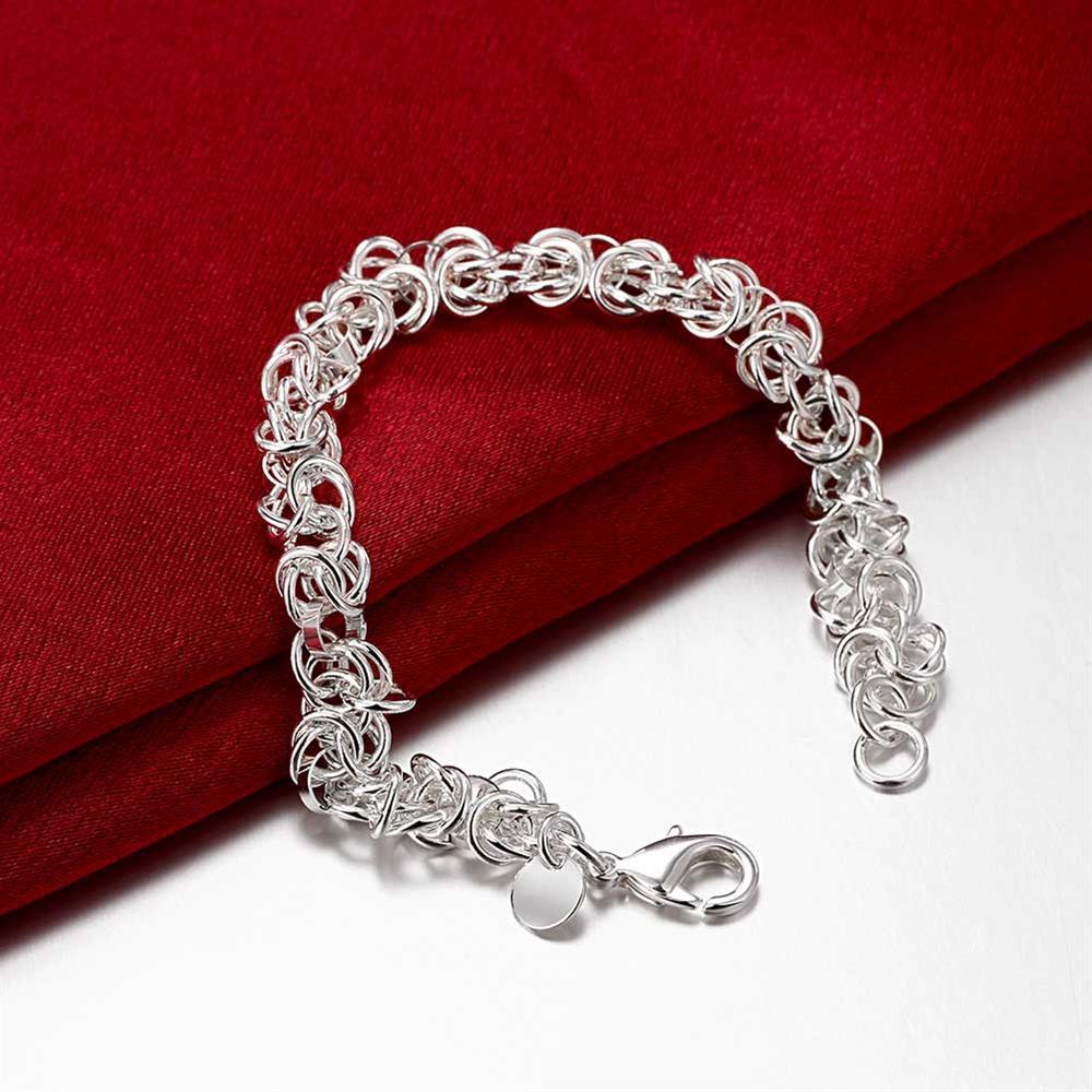 Lady charm 925 Stamp Silver color Bracelet for woman man classic circle chain Wedding party Christmas Gifts fashion Jewelry