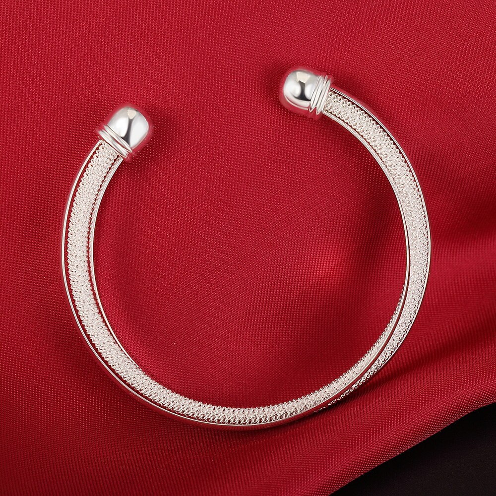 Fine hot  Silver Bracelets fine bangles for Women Fashion Wedding Party Christmas Gift charm Girl student Jewelry