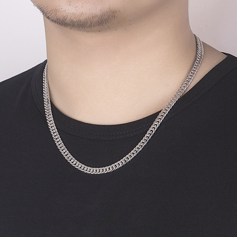 Fashion original 6MM geometric chain man 925 Stamp Silver color bracelet neckalces for women luxury Party wedding jewelry sets