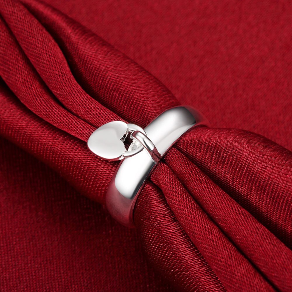 925 Stamp Silver color heart lock Couple ring size 6/7/8/9/10 Fashion LOVE Wedding Party Girl Valentine's Day gifts fine Jewelry