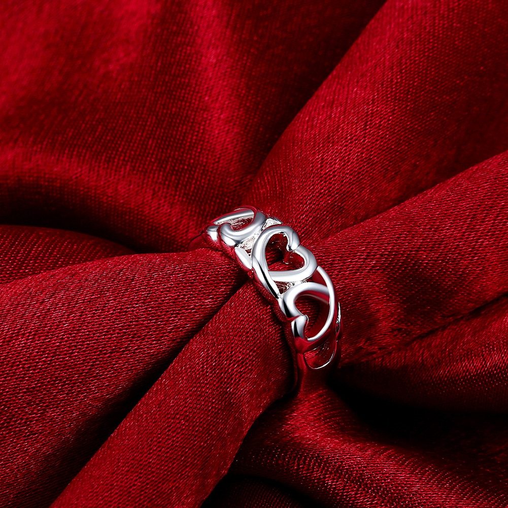 Factory direct Silver Jewelry heart Rings for Women Men Size 7 8 9 Fashion Wedding Jewelry Holiday gifts