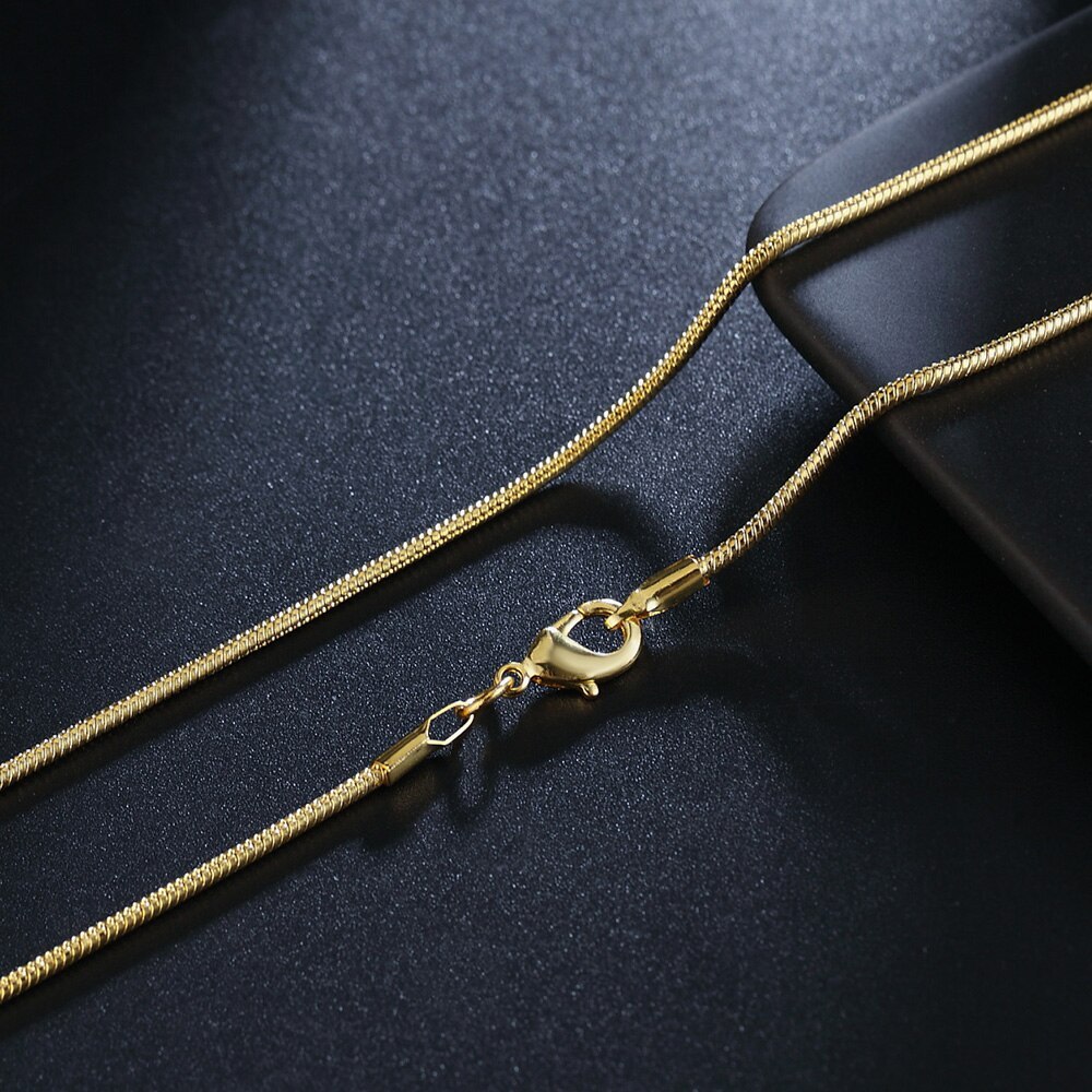Hot new 925 Stamp Silver color 2MM Snake Chain 18K gold Necklaces 16-30 Inches Women Men high quality party wedding Jewelrys