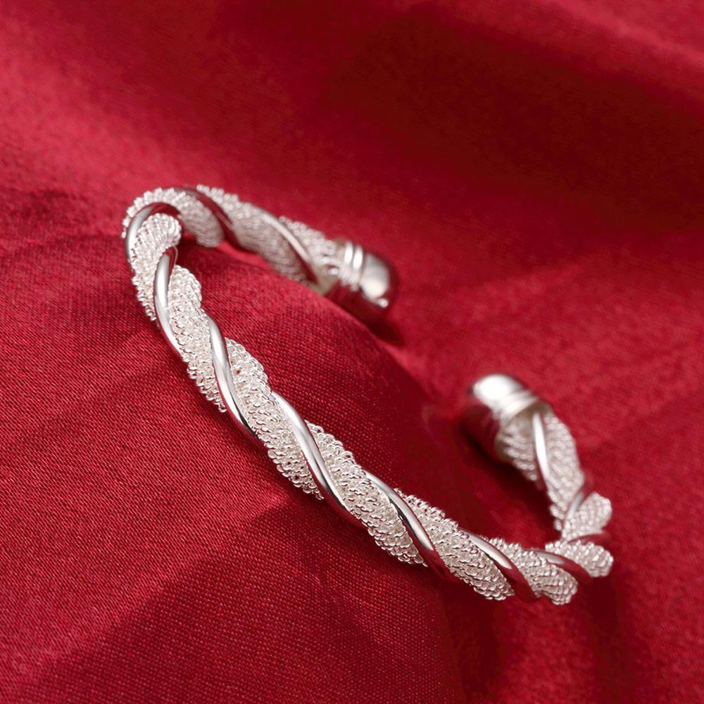 Charm 925 Stamp Silver color Bracelets fine Twisted wire bangles for Women Fashion Wedding Party Christmas Gift luxury Jewelry