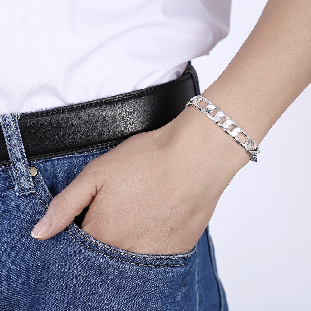 New 925 Stamp silver classic 10MM geometry bracelets for women luxury Fashion party Wedding Accessories jewelry Christmas gifts