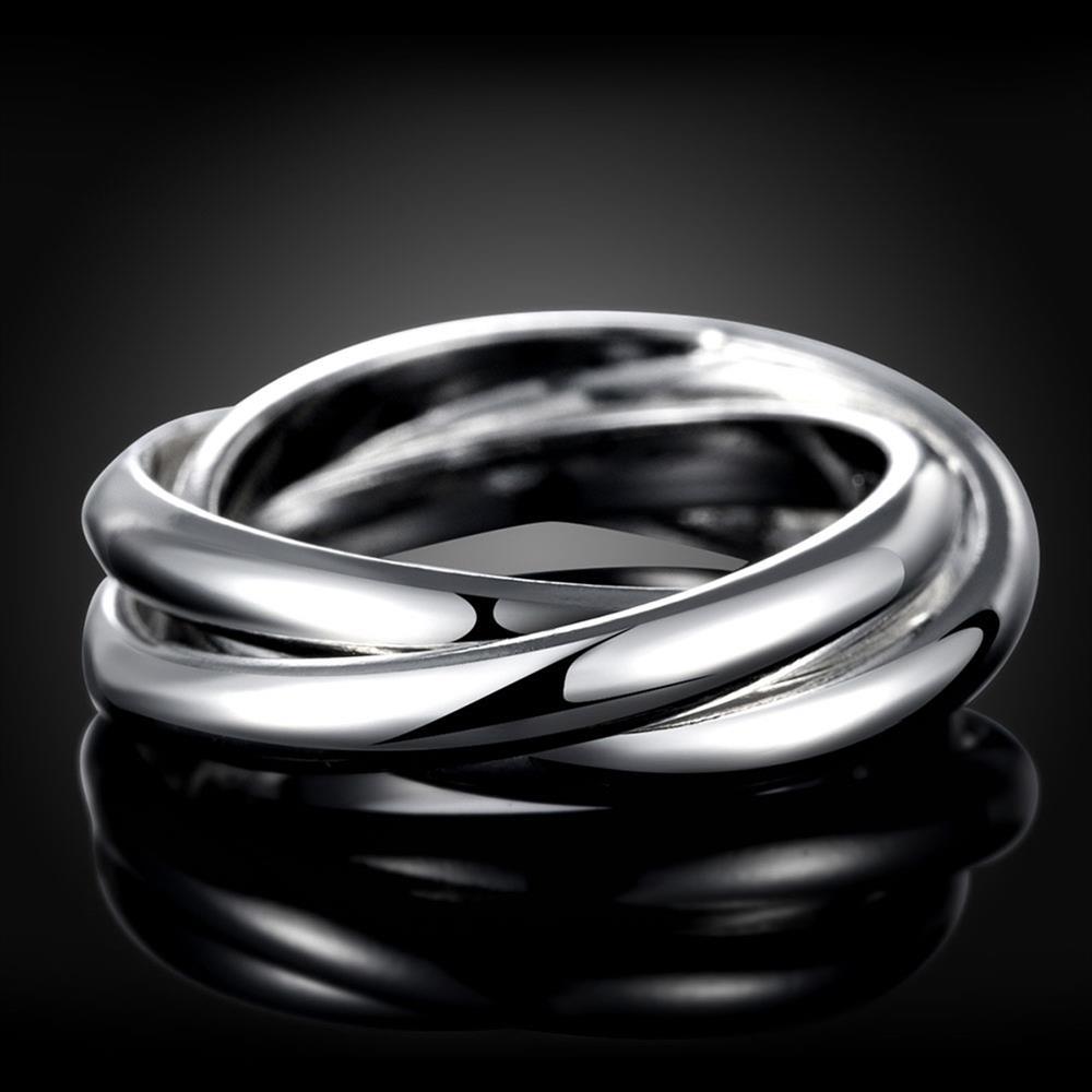 Special offer Silver Rings For Women Simple three circles size 5/6/7/8/9/10 Fashion Party Gift Girl student Jewelry