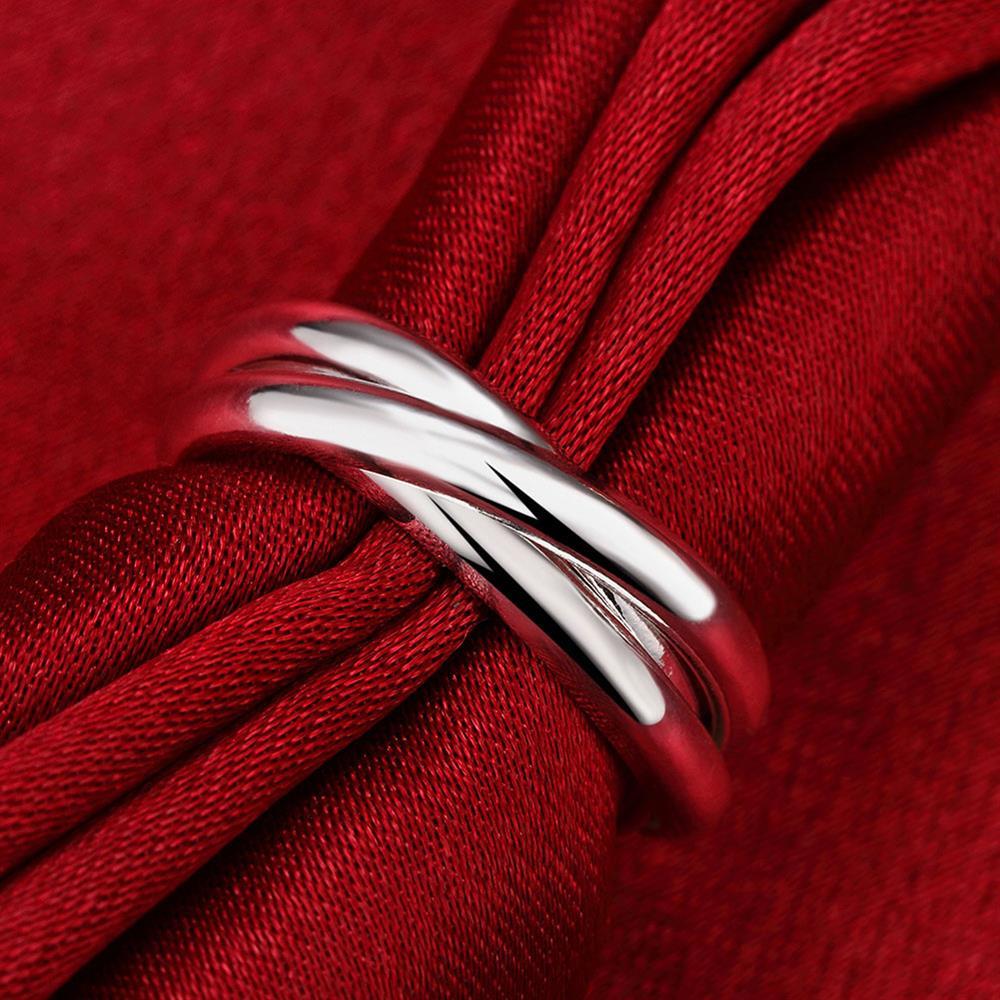 Special offer Silver Rings For Women Simple three circles size 5/6/7/8/9/10 Fashion Party Gift Girl student Jewelry
