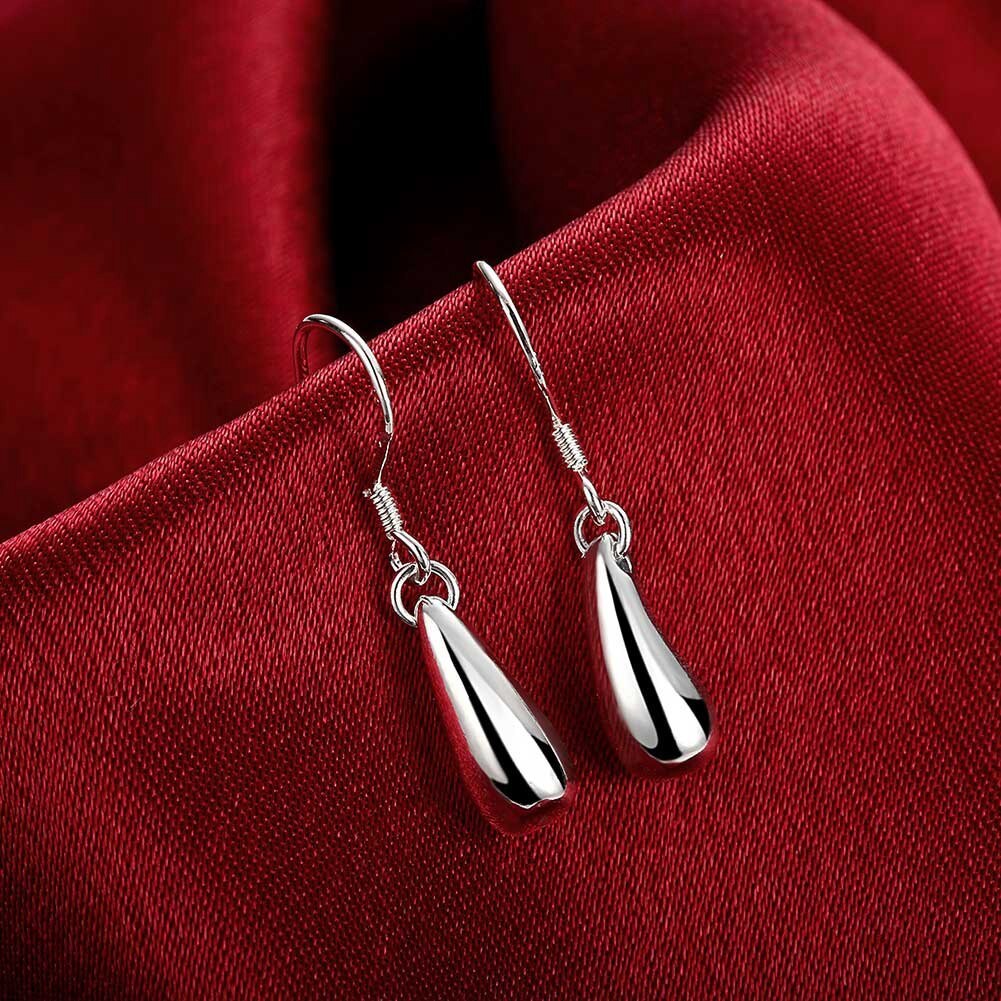Hot charm 925 Stamp Silver color water drop earrings ring necklace Jewelry set for woman classic party wedding fashion gift